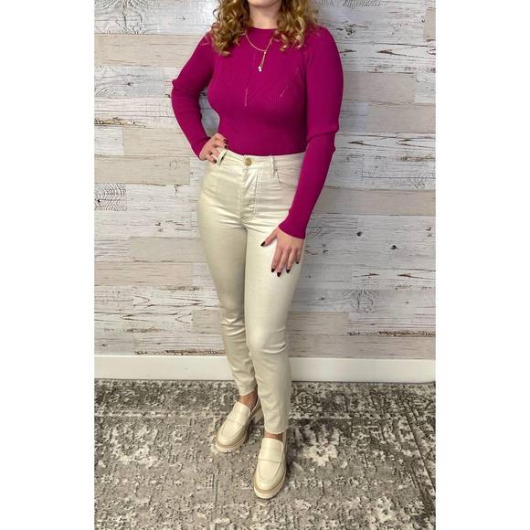 NEW KUT FROM THE KLOTH sparkle pants in champagne - Picture 2 of 3